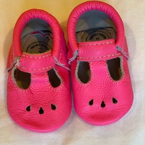 Freshly picked hot pink moccasins!